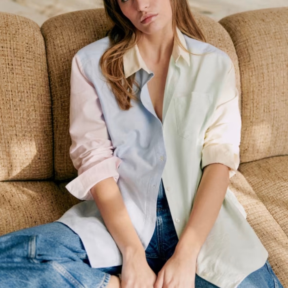New Sezane Max Shirt. Size 4 US . Pastel mix Color